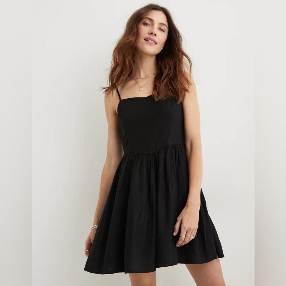 NWT Aerie Love Of Linen Blend Mini Dress Large M40